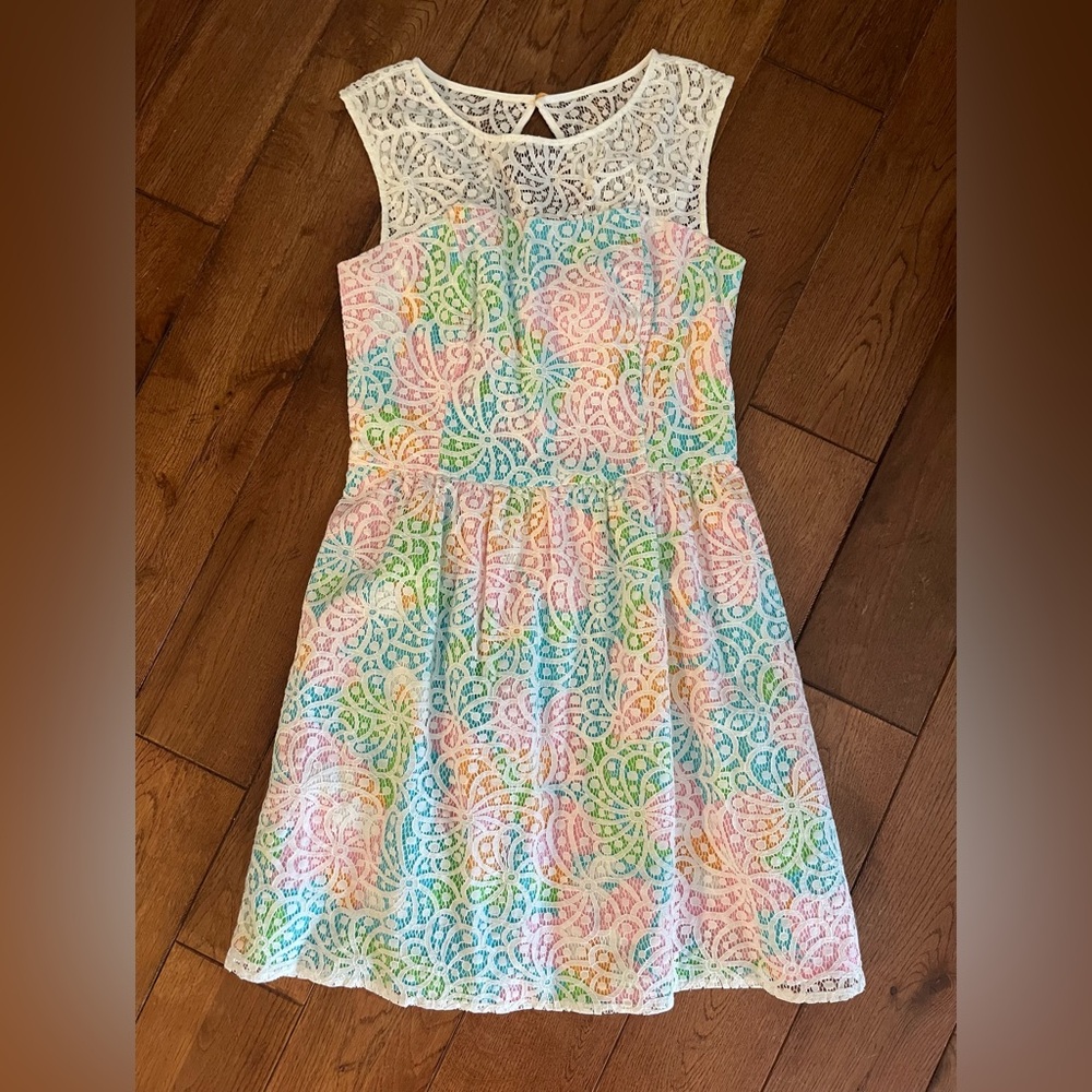 Lilly Pulitzer Morison Lace Overlay Sleeveless Dress